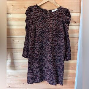 Loft Cheetah Print Dress Petite Medium